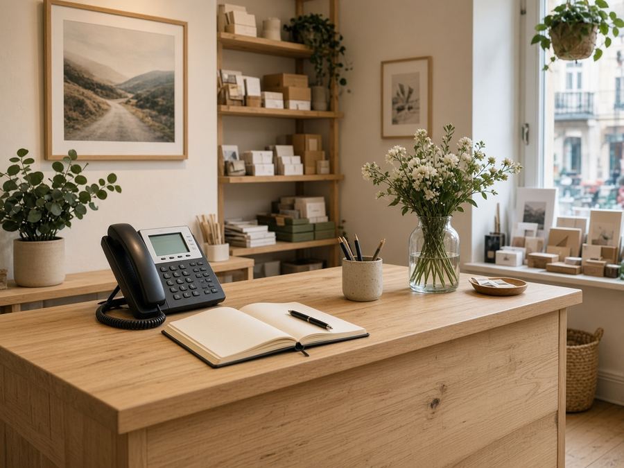 Contact desk at Skyroad Studio in Vilnius