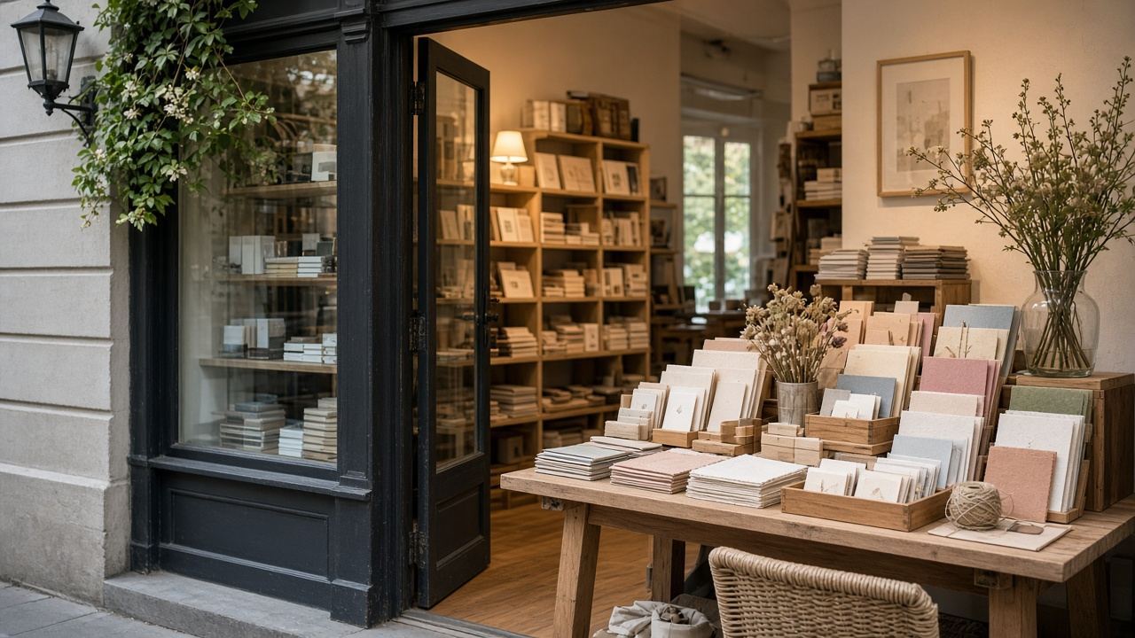 Stationery / paper goods / gift shop workspace at Skyroad Studio